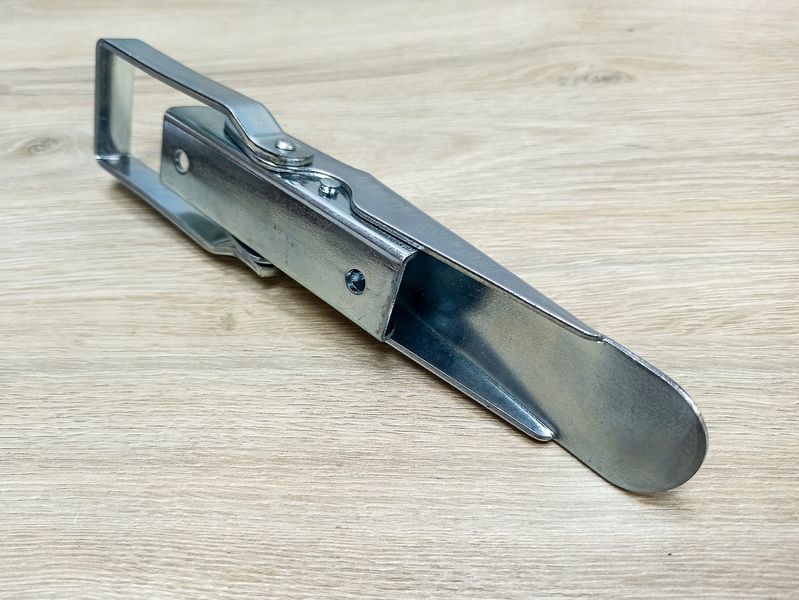 Засув бортовий з фіксатором МАКСІ посилений A210x45 (Білий цинк) 2431292685 фото