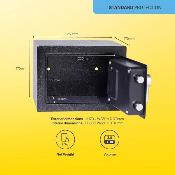 Електронний кодовий сейф меблевий Yale mini 170х230х170 мм 2382641305 фото