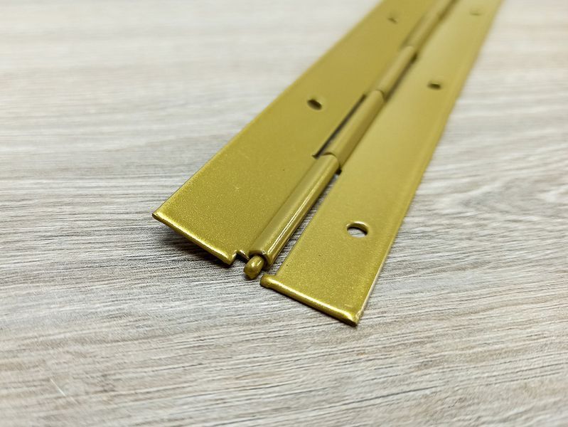 Петля рояльная мебельная стальная с цинковым покрытием L-1000, H-33, S-0,8 mm (Темное золото, Польша) 2519483373 фото