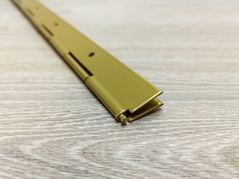 Петля рояльная мебельная стальная с цинковым покрытием L-1000, H-33, S-0,8 mm (Темное золото, Польша) 2519483373 фото