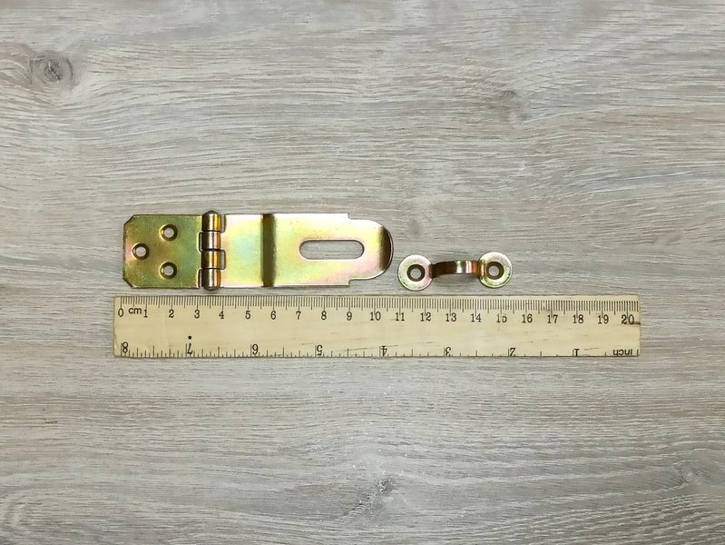Петля зі скобою під навісний замок ромб P30х110 (Жовтий цинк) 2400490173 фото