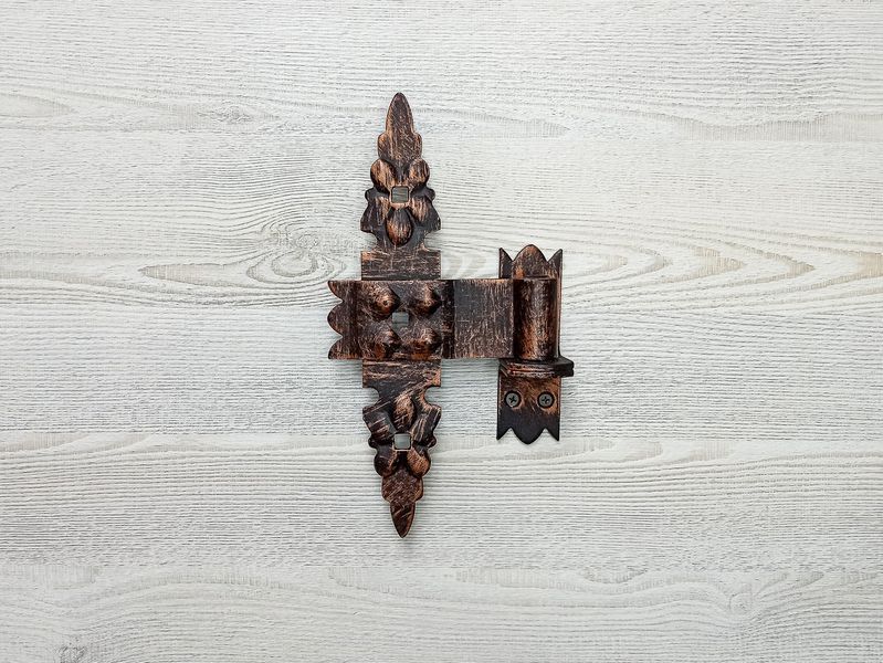 Комплект кованой фурнитуры для ворот 4 элемента &ndash; петли и ручка антаб (460х770 мм, Античная медь) Польша 2565525828 фото