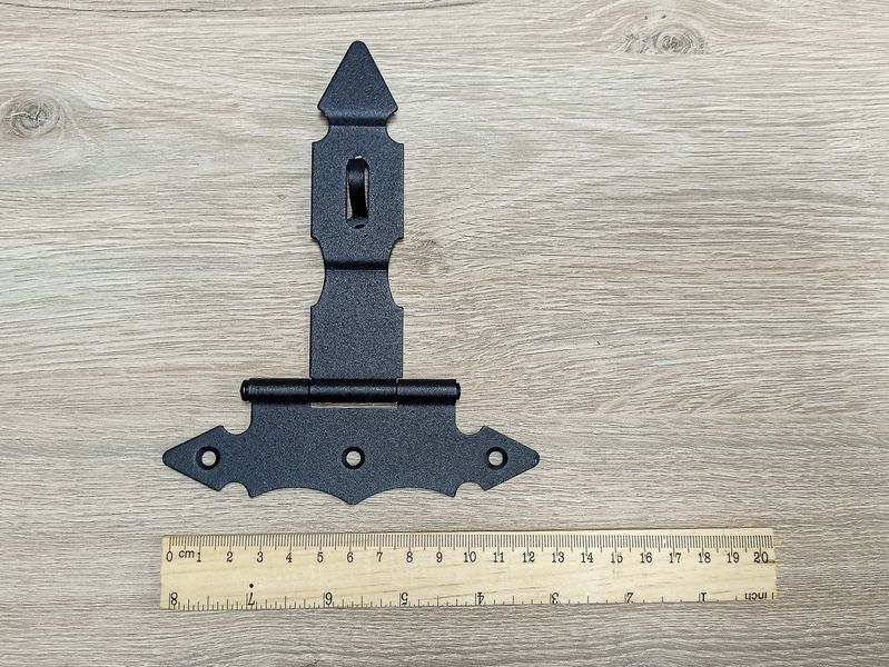 Петля зі скобою під навісний замок декоративна Ретро P130х35х125 (Чорна) 2291689170 фото